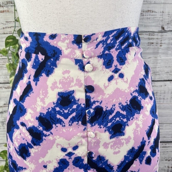 Laundry Shelli Segal Skirt size Medium Purple Blue Long Maxi Peasant Boho Hippie - Picture 7 of 16